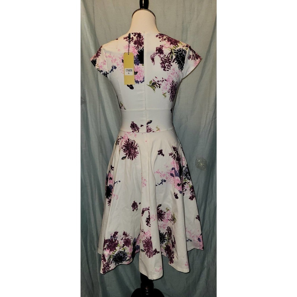 NWT Vintage classic tailored elegant Floral Dress small - Picture 3 of 5